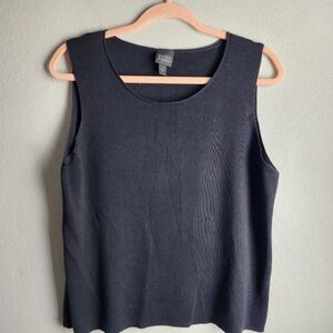 Eileen Fisher Scoopneck Silk Cotton Tank Sz Large